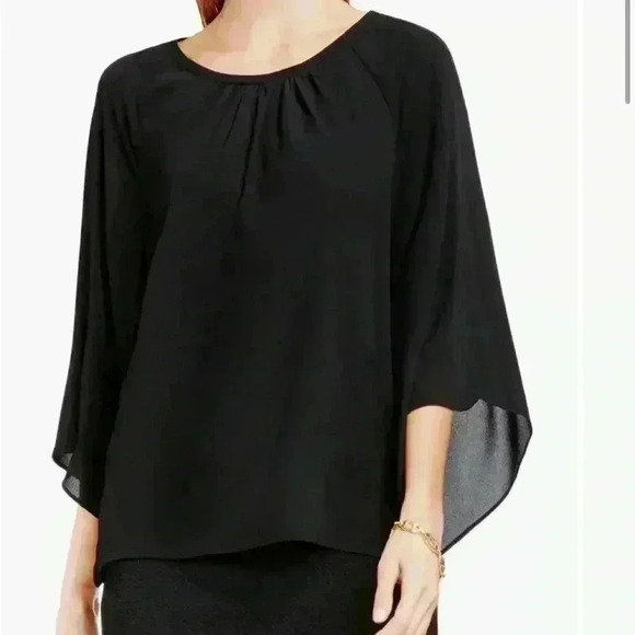 Vince Camuto Kimono Sleeve Blouse in Black Size Medium EUC - Picture 1 of 8